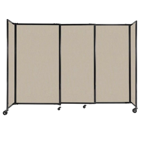StraightWall Sliding Portable Partition 7'2" x 5' Sand Fabric